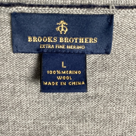 Brooks Brothers Wool Cardigan Sweaters for Men Size Large Gray Extra Fine Merino - Picture 3 of 12